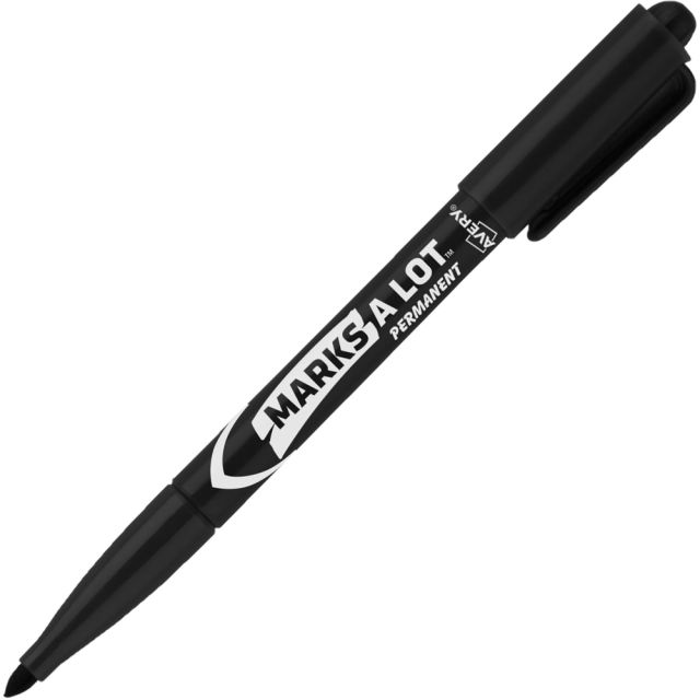 Avery Marks-A-Lot Pen-Style Permanent Markers, Fine Point, Black, Pack Of 12 (Min Order Qty 5) MPN:29857