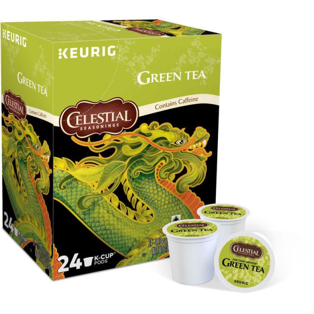 Celestial Seasonings Single-Serve K-Cup Pods, Green Tea, Box Of 24 (Min Order Qty 4) MPN:14734