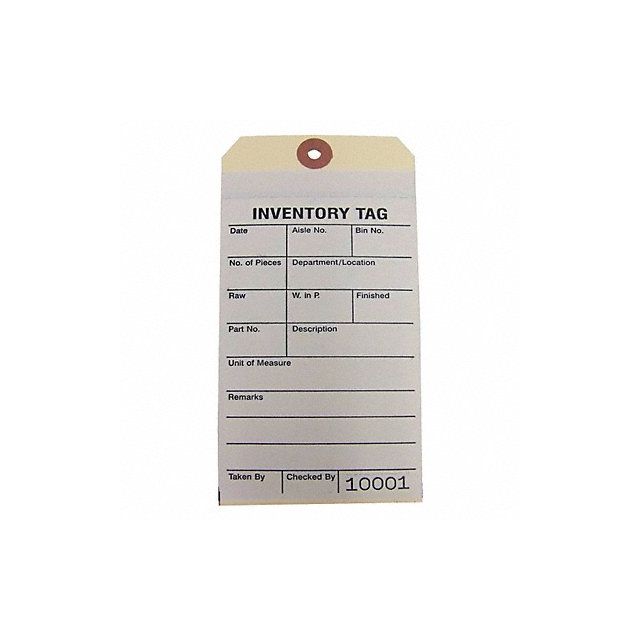 Two-Part Inventory Tag Cardstock PK100 MPN:28002C2