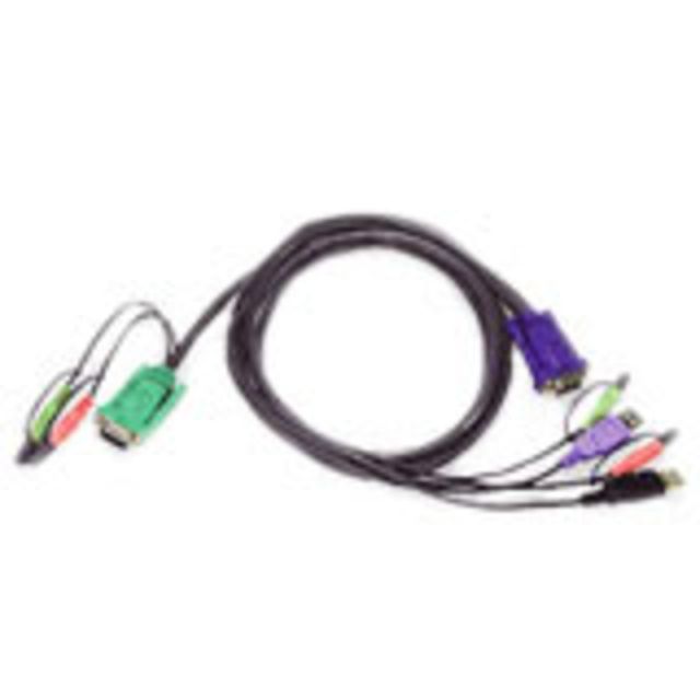Aten USB KVM Cable - HD-15 Male, Type A Male USB, 2L5303UU