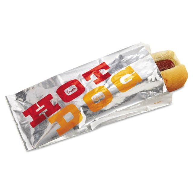 Bagcraft Foil Single-Serve Hot Dog Bags, 8 1/2inH x 3 1/2inW x 1 1/2inD, White, Pack Of 1,000 MPN:BGC 300455
