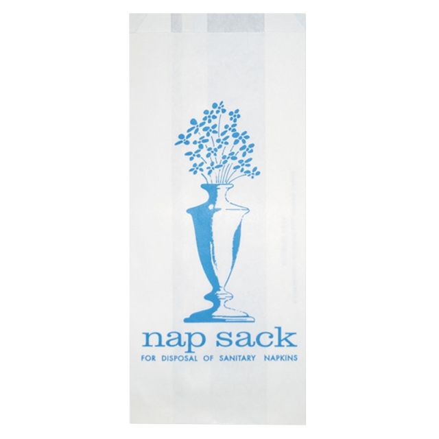 Bagcraft Nap Sack Sanitary Disposal Bags, 9inH x 4inW x 2inD, White, Pack Of 1,000 Bags MPN:300314