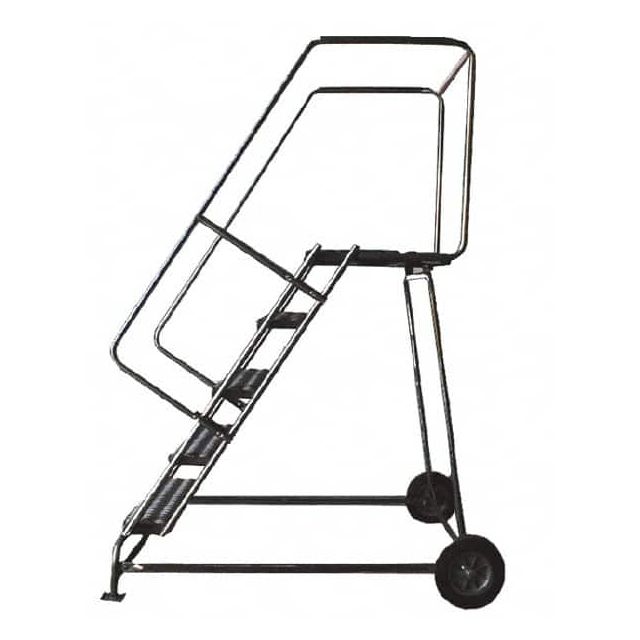 Aluminum Wheelbarrow Rolling Ladder: 10 Step MPN:ALWB1030G