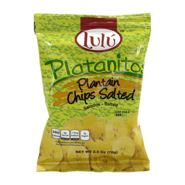 Lulu Platanitos Salted Plantain Chips, 2.5 Oz, Pack Of 24 Bags (Min Order Qty 2) MPN:168