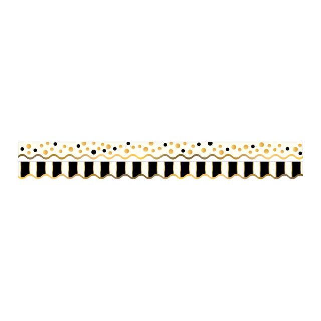 Barker Creek Scalloped-Edge Double-Sided Borders, 2 1/4in x 36in, Gold Bars, Pack Of 13 (Min Order Qty 6) MPN:LL902