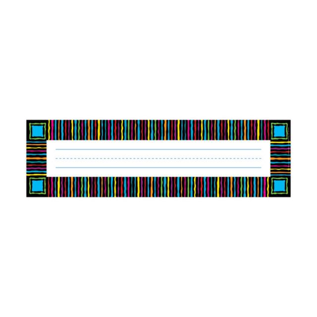 Barker Creek Single-Sided Desk Tags/Bulletin Board Signs, 12in x 3 1/2in, Neon Stripes, Pre-K To Grade 6, Pack Of 36 (Min Order Qty 6) MPN:LL1406