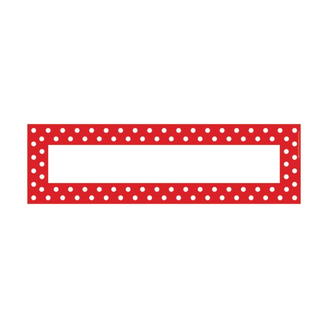 Barker Creek Double-Sided Desk Tags/Bulletin Board Signs, 3 1/2in x 12in, Red-And-White Dot, Pre-K To 6th Grade, Pack Of 36 (Min Order Qty 6) MPN:LL1427