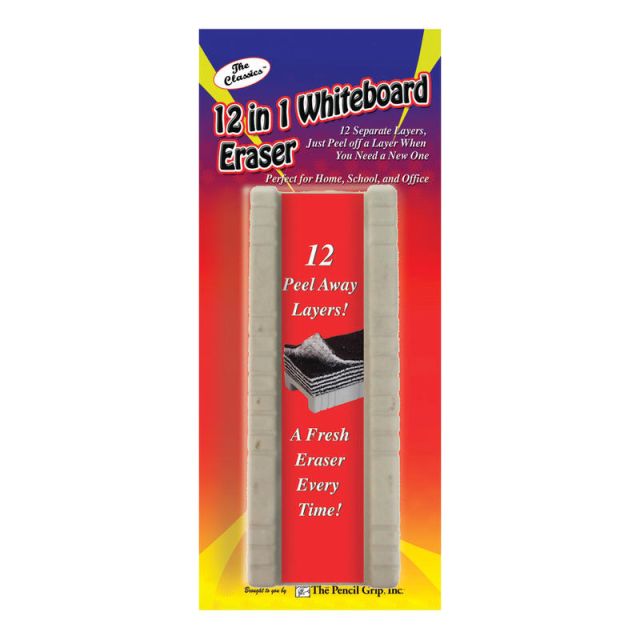 The Pencil Grip 12-In-1 Whiteboard Eraser, 5 3/4in x 2in, White, Pack Of 6 (Min Order Qty 2) MPN:TPG350CBN