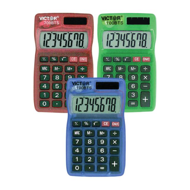 Victor Dual-Power Pocket Calculators, Pack Of 5 (Min Order Qty 2) MPN:VCT700BTSBN