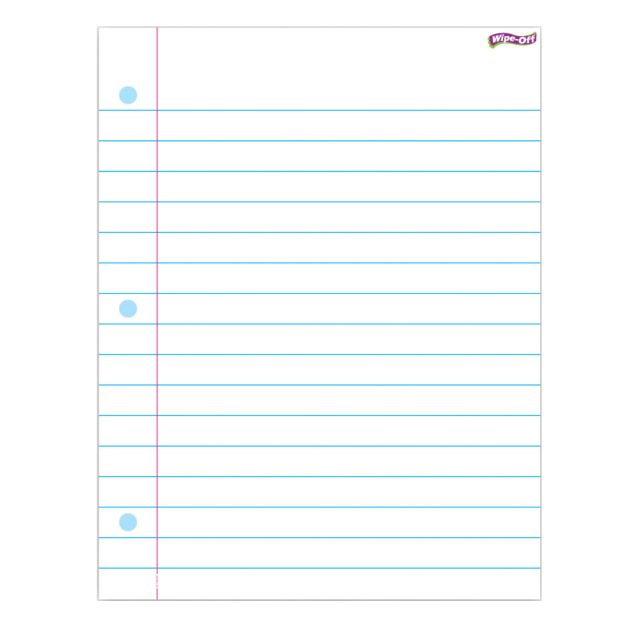 TREND Notebook Paper Wipe-Off Chart, 17in x 22in, Pack Of 6 (Min Order Qty 2) MPN:T-27308BN