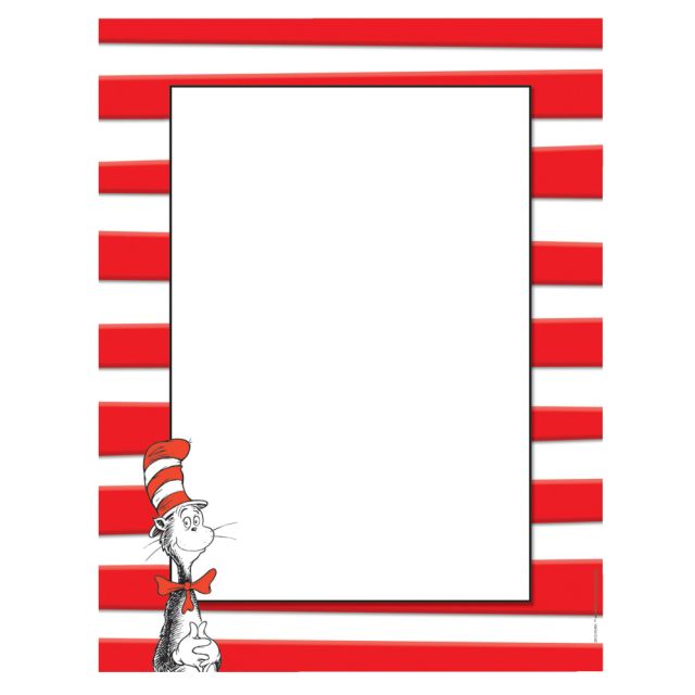 Eureka Dr. Seuss The Cat In The Hat Computer Paper, Letter Size (8 1/2in x 11in), 24 Lb, Multicolor, 50 Sheets Per Ream, Case Of 6 Reams (Min Order Qty 2) MPN:EU-812110BN