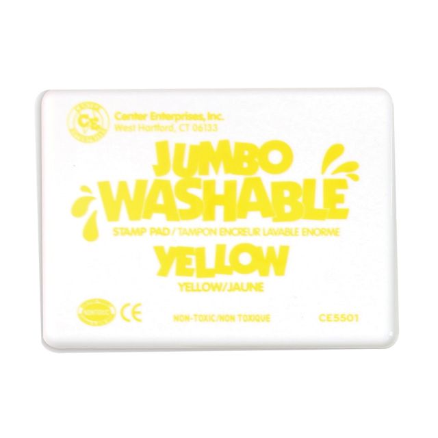 Ready 2 Learn Jumbo Washable Unscented Stamp Pads, 6 1/4in x 4in, Yellow, Pack Of 2 (Min Order Qty 2) MPN:CE-5501BN