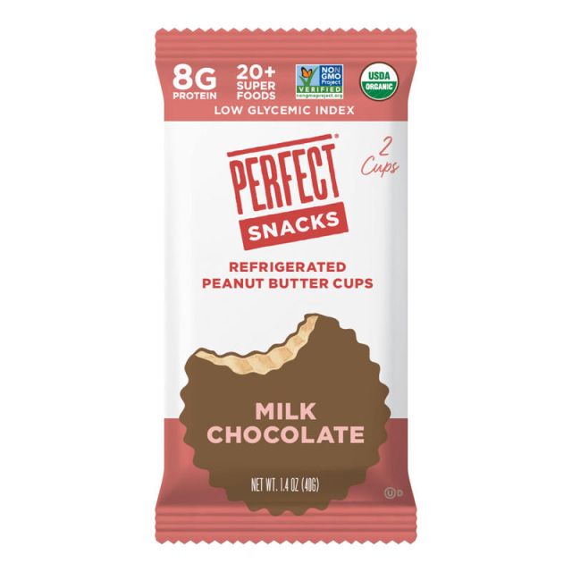 Perfect Snacks Organic Peanut Butter Cups, Milk Chocolate, 1.4 Oz, Pack Of 16 Cups 211657