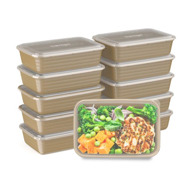 Bentgo Prep 1-Compartment Containers, 6-1/2inH x 6inW x 8-3/4inD, Gold, Pack Of 10 Containers (Min Order Qty 5) MPN:BGPRP1-GD