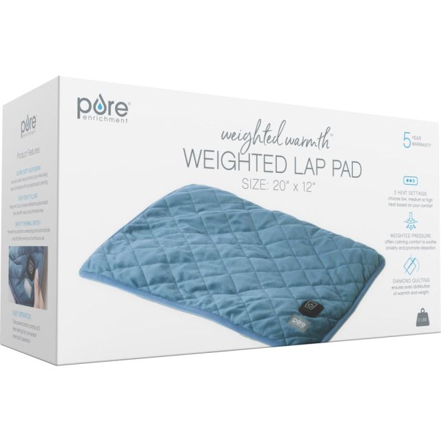Pure Enrichment WeightedWarmth Weighted Lap Pad With Heat, 12in x 19in, Blue (Min Order Qty 2) MPN:PEWTPSML