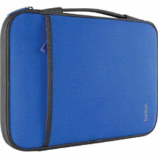Belkin Carrying Case (Sleeve) for 11in Chromebook - Blue - Wear Resistant - Neopro Body - Fleece Interior Material - Handle - 8in Height x 12.6in Width x 0.8in Depth - 1 Each (Min Order Qty 4) MPN:B2B081-C01