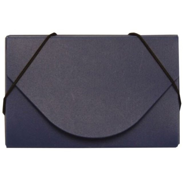 JAM Paper Business Card Case With Elastic Closure, Navy Blue (Min Order Qty 11) MPN:291618968