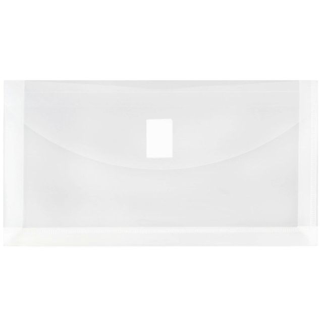 JAM Paper #10 Plastic Envelopes, Hook and Loop Closure, Clear, Pack Of 12 (Min Order Qty 3) MPN:1241688