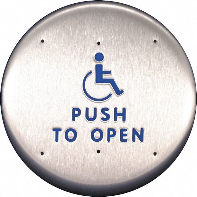 Push Plate For Auto Operator 6 L MPN:CL2216 HANDICAP LOGO PUSH TO OPEN TEXT