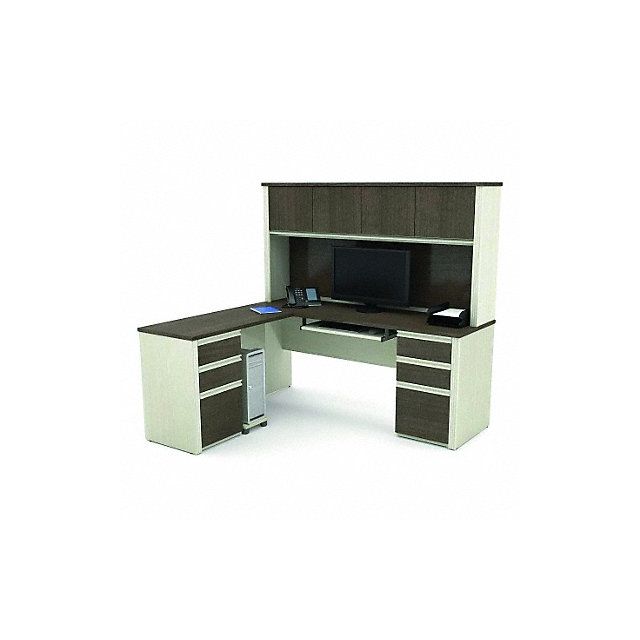 L-Shape Desk 66-13/16 in H Chocolate MPN:99852-52