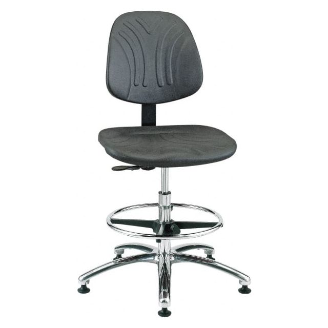 Task Chair: Polyurethane, Adjustable Height, Black MPN:7551D