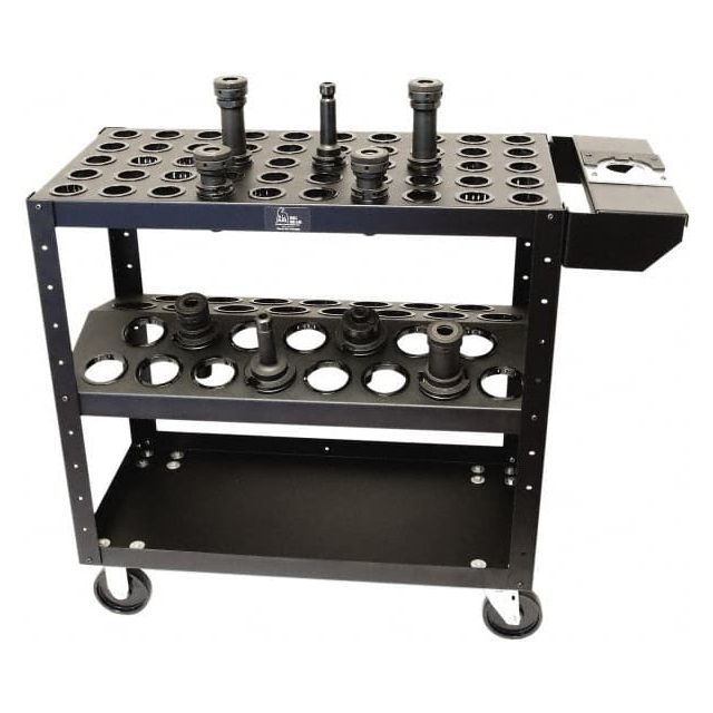 32 Tool Capacity, Optional Second Shelf Taper Econo Kart CNC Tool Cart MPN:3008