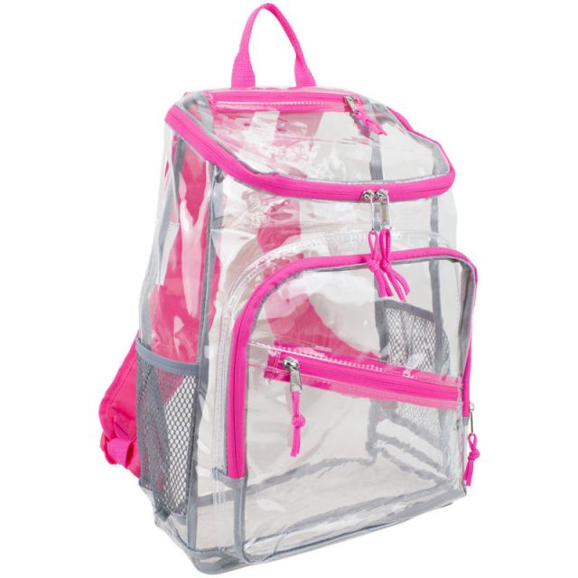 Eastport PVC Deluxe Top-Loader Backpack, Clear/Pink (Min Order Qty 2) MPN:197960BJ-PKZ