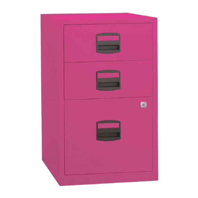 Bisley PFA 16inD Vertical 3-Drawer File Cabinet, Metal, Fuchsia MPN:FILE3-FU