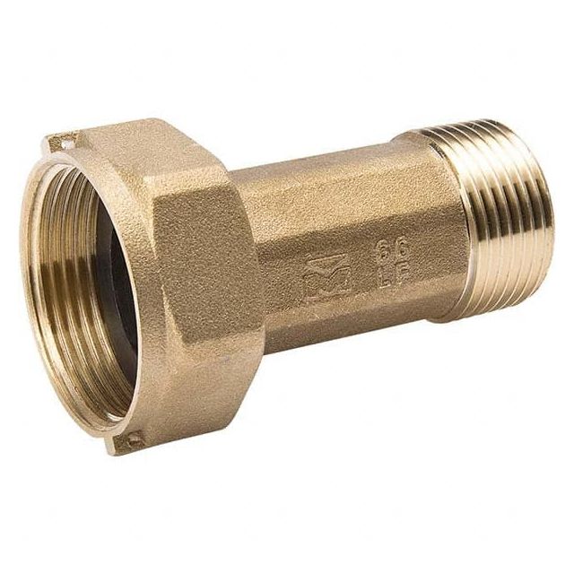 Water Meter Flanges & Couplings, Type: Coupling , Pipe Size: 0.5 (Inch), Material: Brass  105-783NL