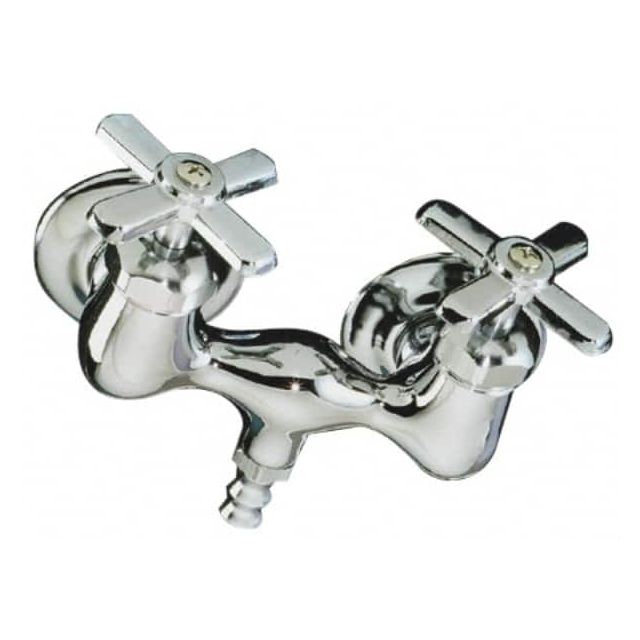 Exposed, Two Handle, Chrome Coated, Brass, Bath Faucet MPN:123-003