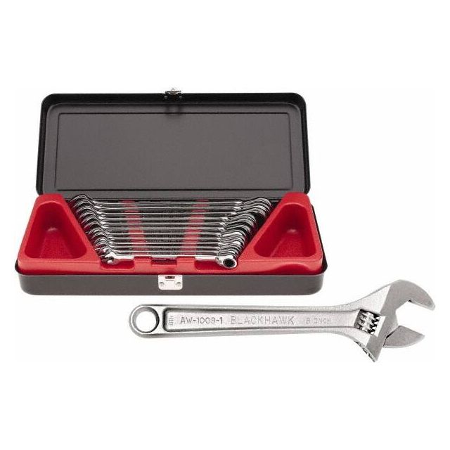 Adjustable Wrench & Combination Wrench Set: 13 Pc, Metric 0015343/3380404 Tools