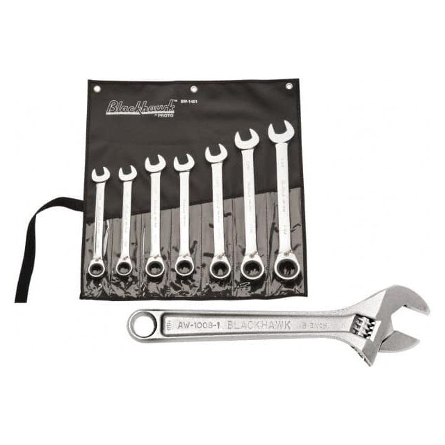 Adjustable Wrench & Combination Wrench Set: 8 Pc, Inch 8538094/3380404 Tools