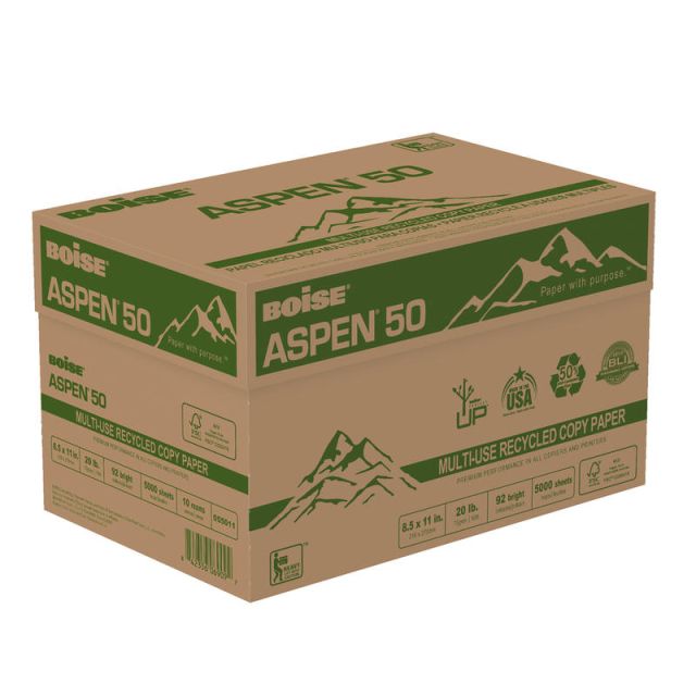 Boise ASPEN 50 Multi-Use Print & Copy Paper, Letter Size (8 1/2in x 11in), 92 (U.S.) 055011-CTN