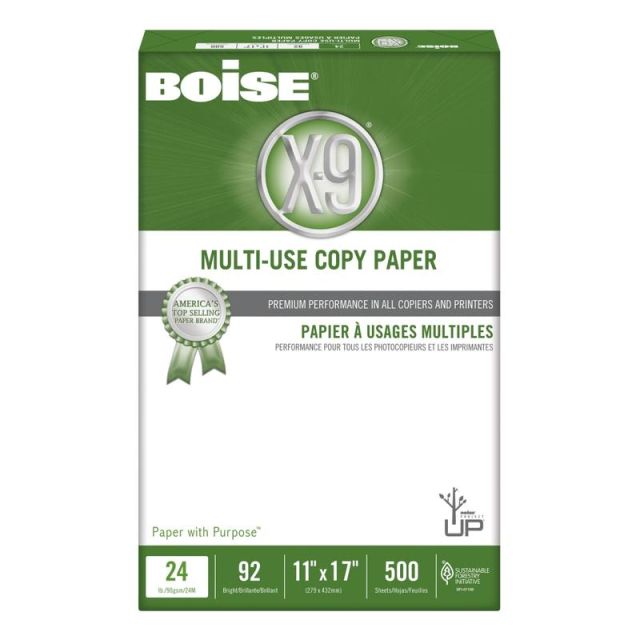 Boise X-9 Multi-Use Print & Copy Paper, Ledger Size (11in x 17in), 92 (U.S.) Brightness, CC2247-RM