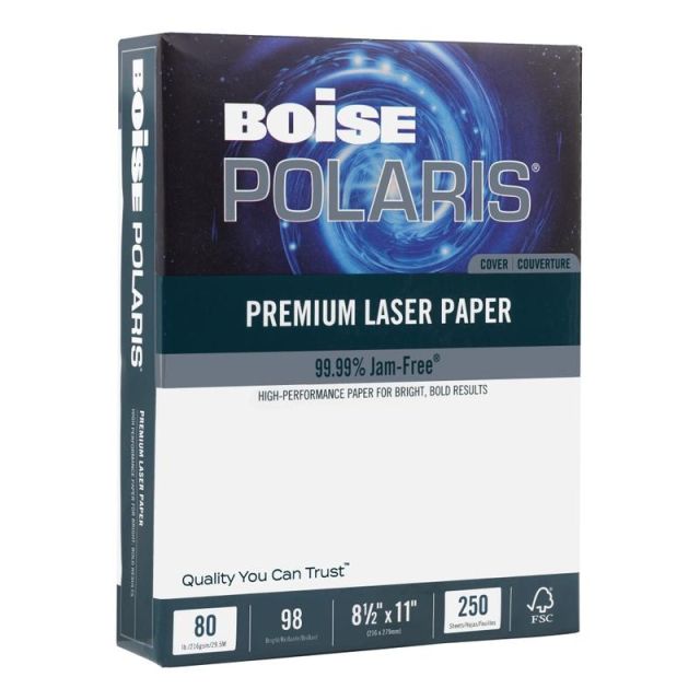 Boise POLARIS Premium Laser Cover Paper, Letter Size (8 1/2in x 11in), 80 Lb, FSC BPC-1180