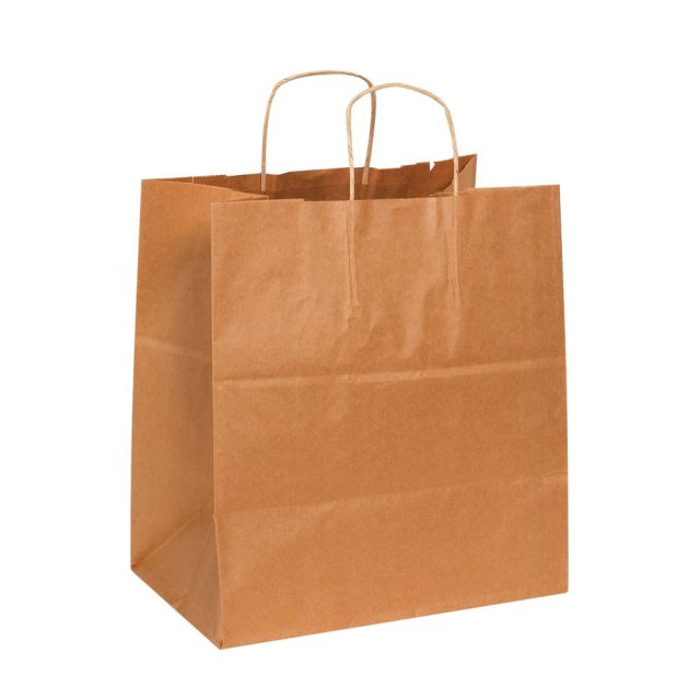 Partners Brand Paper Shopping Bags, 15 1/2inH x 14inW x 10inD, Kraft, Case Of 200 MPN:BGS107K