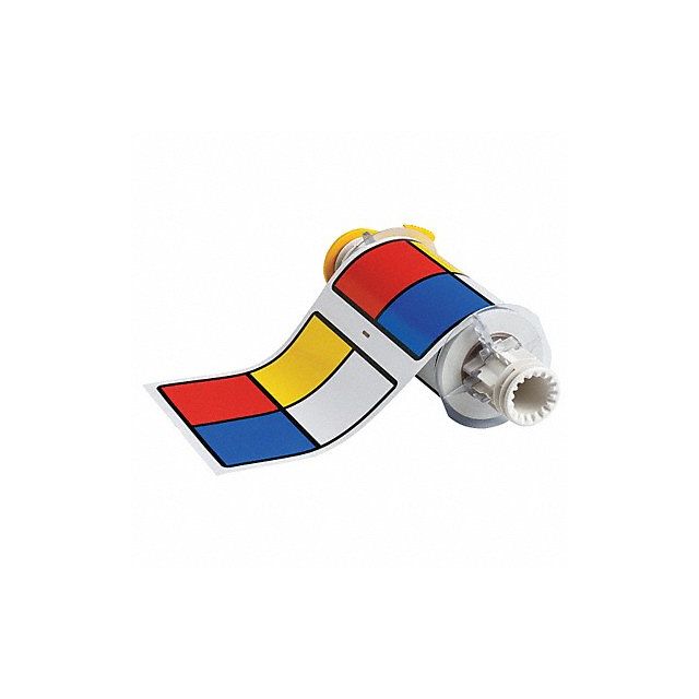 Label Red/Yellow/Blue/White 6x6In Vinyl MPN:130810