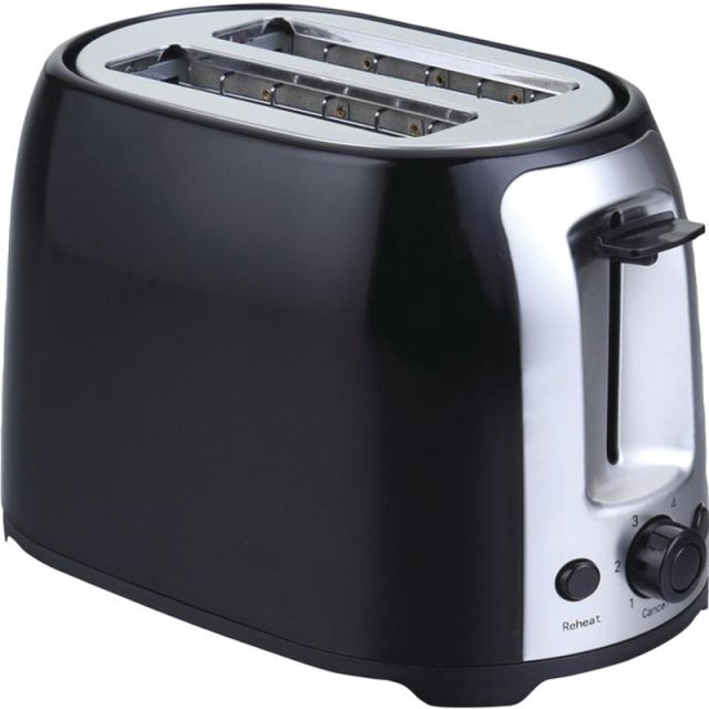 Brentwood Cool Touch 2-Slice Wide-Slot Toaster, Black/Stainless Steel (Min Order Qty 3) MPN:TS-292B