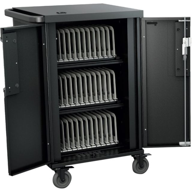 Bretford CoreX Cart - 3 Shelf - Steel - 33.2in Width x 25.8in Depth x 44.5in Height - Black - For 36 Devices MPN:TCOREX36