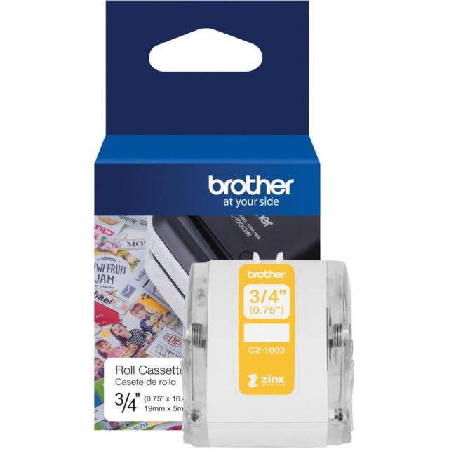 Brother CZ-1003 - Roll (0.75 in x 16.4 ft) 1 roll(s) continuous labels - for Brother VC-500W (Min Order Qty 2) MPN:CZ1003