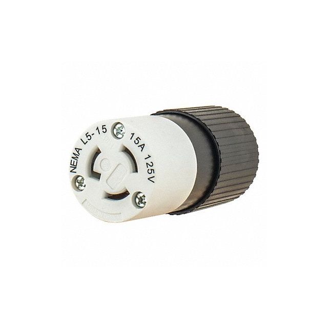 Locking Connector Black/White 125VAC 15A MPN:4732NC