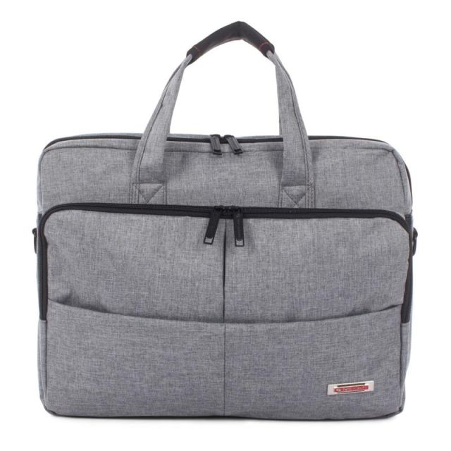 Swiss Mobility Sterling Slim Executive Briefcase With 15.6in Laptop Pocket, 11-3/4inH x 3-1/2inW x 15-1/4inD, Gray MPN:EXB1068SMGRY