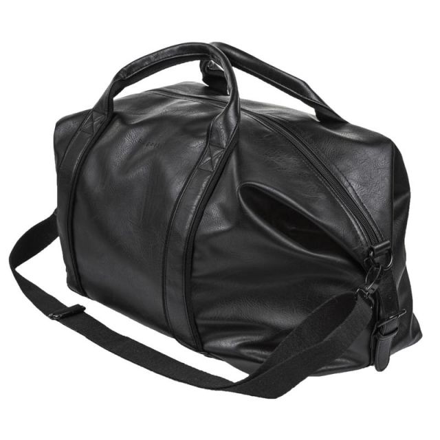 Bugatti Valentino Vegan Leather Duffel Bag, 11-3/4inH x 16inW x 8-1/2inD, Black MPN:DUF623-BLACK