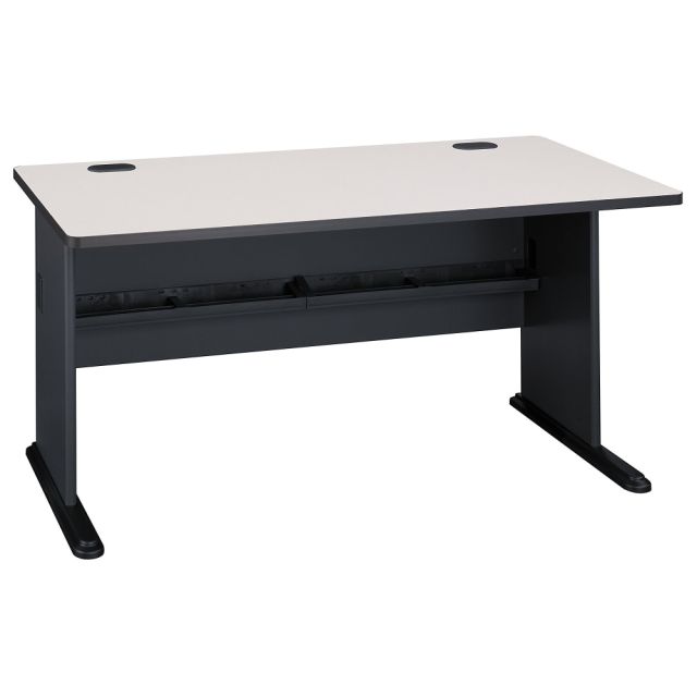 Bush Business Furniture Office Advantage Desk 60inW, Slate/White Spectrum, Standard Delivery MPN:WC8460A