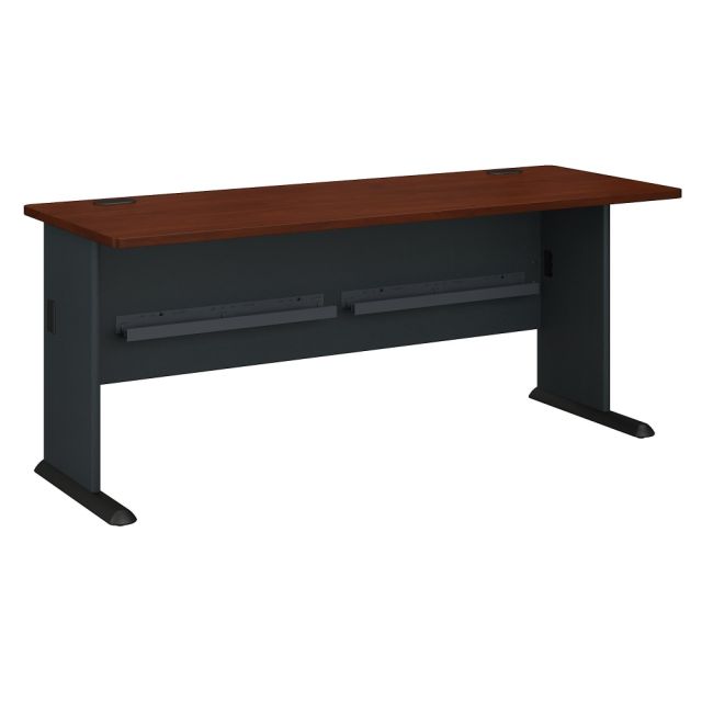 Bush Business Furniture Office Advantage Desk 72inW, Hansen Cherry/Galaxy, Standard Delivery MPN:WC94472