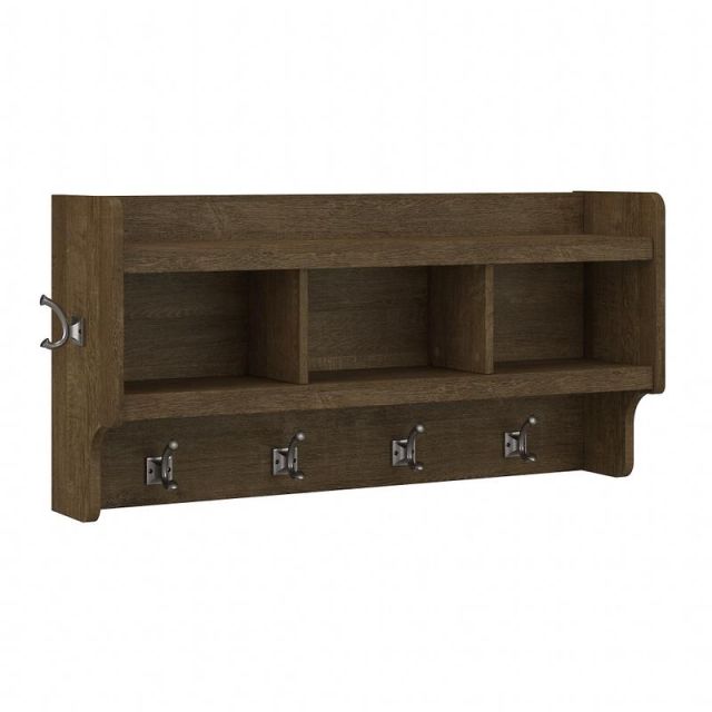 kathy ireland Home by Bush Furniture Woodland 40inW Wall-Mounted Coat Rack With Shelf, Ash Brown, Standard Delivery MPN:WDH340ABR-03