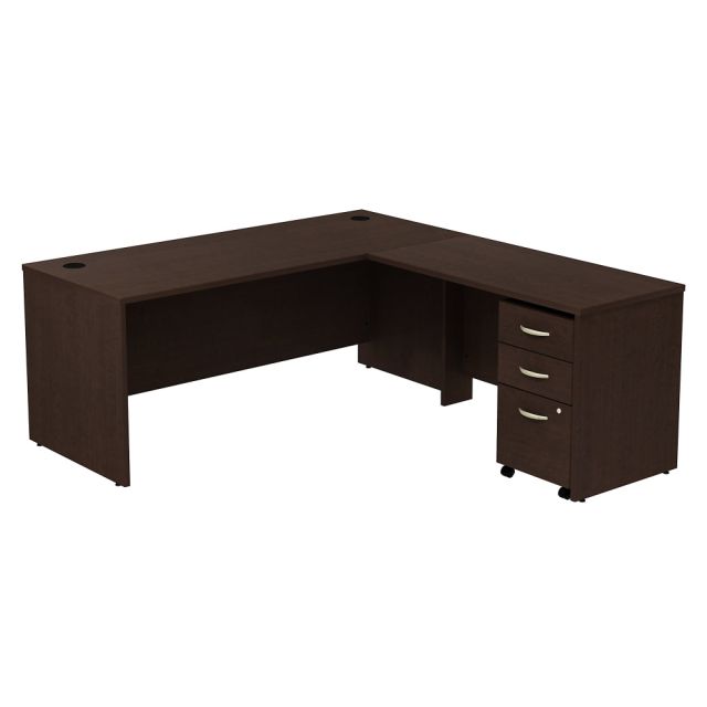 Bush Business Furniture Components 72inW L Shaped Desk with 3 Drawer Mobile File Cabinet, Mocha Cherry, Standard Delivery MPN:SRC001MRSU