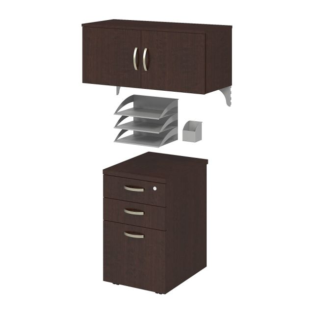 Bush Business Furniture Office In An Hour Storage & Accessory Kit, Mocha Cherry Finish, Standard Delivery MPN:WC36890-03