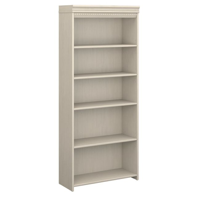 Bush Furniture Fairview 5 Shelf Bookcase, Antique White, Standard Delivery MPN:WC53265-03