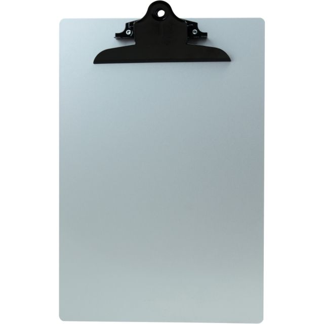 Saunders Black Clip Aluminum Clipboard - 8 1/2in x 14in - Aluminum - Silver, Black - 1 Each (Min Order Qty 4) MPN:22516